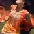 Orange embroidered chinon silk ceremony wear readymade palazzo suit