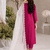 Women deep wine embroidered straight kurta with pant & dupatta set