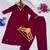 Women deep wine embroidered straight kurta with pant & dupatta set