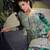 Teal green embroidered chinon silk ceremony wear readymade palazzo suit