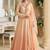 Peach chikankari embroidered faux georgette readymade suit