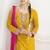 Mustard chinon embroidered zari & sequins palazzo  readymade suit set