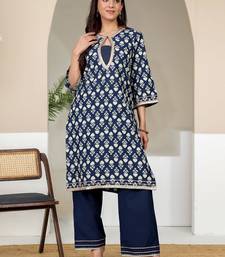 Women Ethnic Motifs Printed Sequined Details Kurta with Trousers