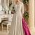 Cream & purple chikankari embroidered faux georgette readymade suit