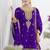 Purple chinon embroidered zari & sequins palazzo  readymade suit set