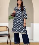 Women Ethnic Motifs Printed Sequined Details Kurta with Trousers