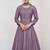 Lilac vichitra silk readymade anarkali suit with embroidered work for festival
