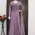 Lilac vichitra silk readymade anarkali suit with embroidered work for festival