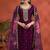Vichitra silk embroidered work readymade straight suit in wine