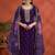 Vichitra silk embroidered work readymade straight suit in purple