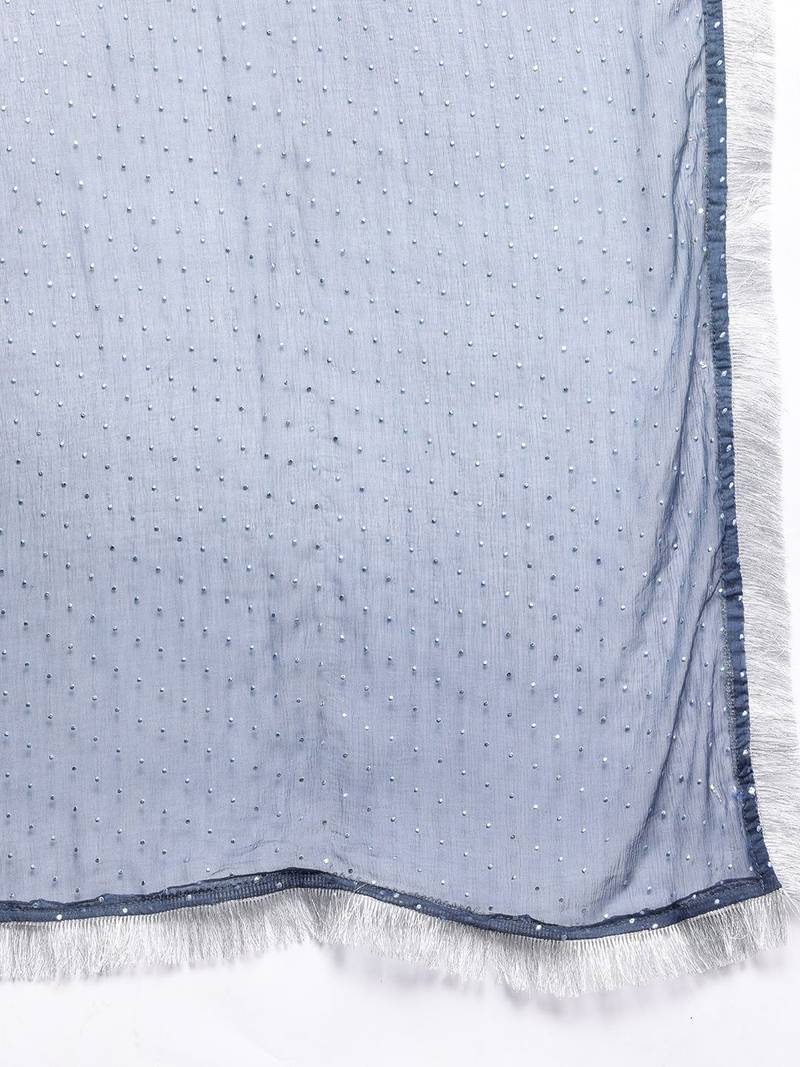 Women Floral Embroidered Sequinned Kurta with Trousers & Dupatta
