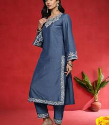 Women Floral Embroidered Sequinned Kurta with Trousers & Dupatta