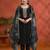 Vichitra silk embroidered work readymade straight suit in black
