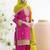 Rani pink chinon embroidered zari & sequins palazzo  readymade suit set