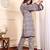 Coffee Brown Floral Printed Notch Neck Flared Sleeves Straight Kurta With Trousers