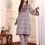 Coffee Brown Floral Printed Notch Neck Flared Sleeves Straight Kurta With Trousers