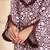 Coffee Brown Floral Printed Notch Neck Flared Sleeves Straight Kurta With Trousers