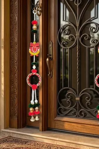 handmade ganesh ji bell door hanging decorative traditional design home decorations (pack of 6)