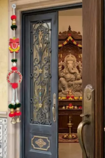 handmade ganesh ji bell door hanging decorative traditional design home decorations (pack of 6)