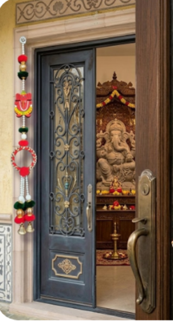 handmade ganesh ji bell door hanging decorative traditional design home decorations (pack of 6)