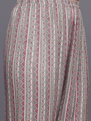 Floral Embroidered Thread Work Kurta With Trousers & Dupatta 4