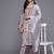 Floral Embroidered Thread Work Kurta With Trousers & Dupatta