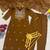 Women floral yoke embroidered brown kurta set with trousers & scalloped dupatta