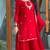 Red georgette readymade suit with sequence & embroidery work
