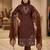Women embroidered v-neck kurta with pant and dupatta set