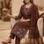 Women embroidered v-neck kurta with pant and dupatta set