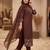 Women embroidered v-neck kurta with pant and dupatta set