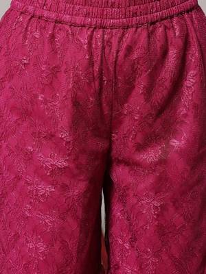 Floral Embroidered Shoulder Strap Regular Kurta with Sharara 3