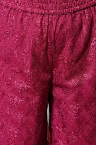 Floral Embroidered Shoulder Strap Regular Kurta with Sharara