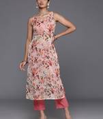 Floral Printed High Slit Kurta with Trousers