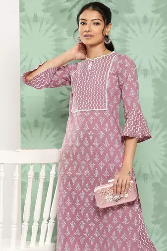 Women Ethnic Motifs Printed Regular Pure Cotton Kurta with Trousers