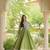 P green cotton readymade anarkali suit with thread embroidery work
