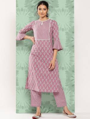 Women Ethnic Motifs Printed Regular Pure Cotton Kurta with Trousers 1