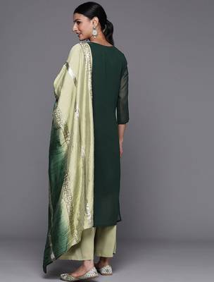 Women Silk Georgette Kurta with Sharara & With Dupatta 5