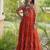 Orange georgette readymade anarkali suit with laheriya & kutchi work