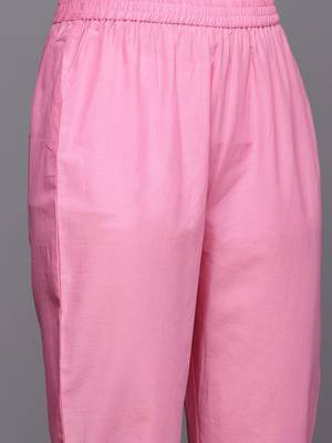 Angrakha Gotta Patti Pure Cotton Kurta With Trousers & With Dupatta 4