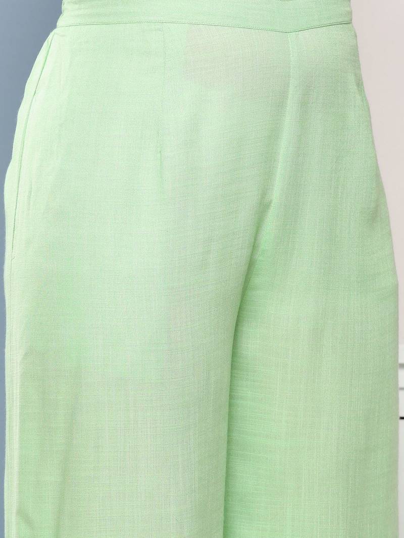 Women Green Kurta with Palazzos & With Dupatta