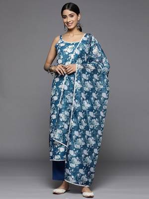 Women Ethnic Motifs Printed Kurta With Trousers & With Dupatta 5