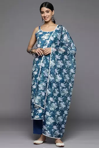 Women Ethnic Motifs Printed Kurta With Trousers & With Dupatta