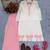 White&pink silk blend readymade suit with embroidery work