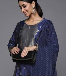 Women Blue Kurta with Trousers & With Dupatta