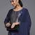 Women Blue Kurta with Trousers & With Dupatta