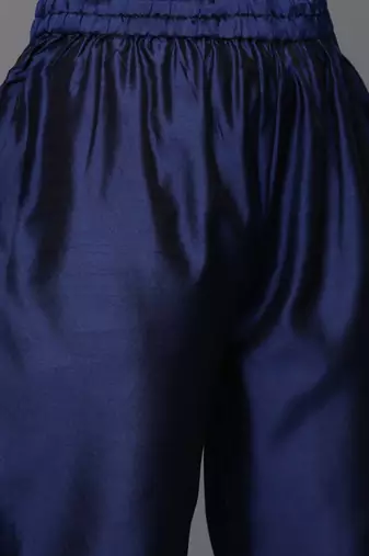 Women Blue Kurta with Trousers & With Dupatta