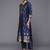 Women Blue Kurta with Trousers & With Dupatta