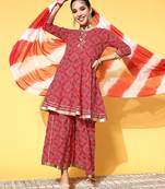 Women Bandhani Pure Cotton Print Parade Kurta Set