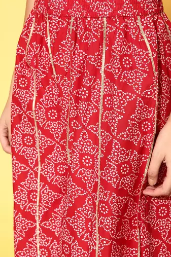 Women Bandhani Pure Cotton Print Parade Kurta Set